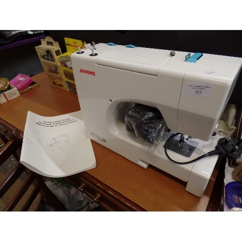 253 - JANOME ELECTRIC SEWING MACHINE. MODEL 3822