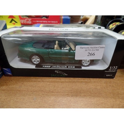 266 - 8 X DIE CAST VEHICLES INC JAGUAR XK8 , ASTON MARTIN DB7