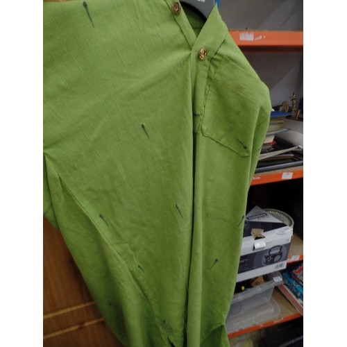 357 - A NIGERIAN AGBADA ROBE IN LIME GREEN