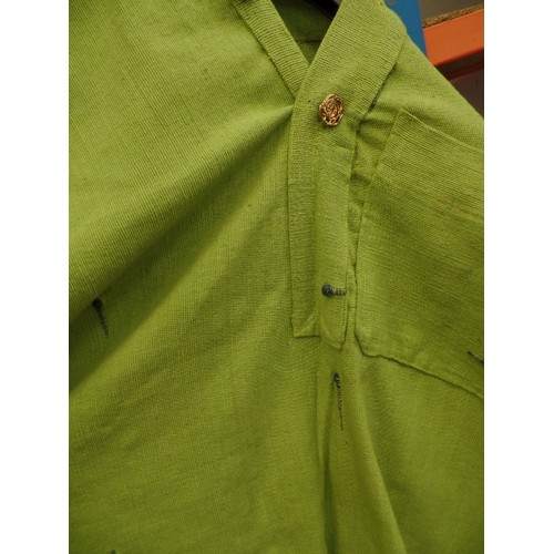 357 - A NIGERIAN AGBADA ROBE IN LIME GREEN