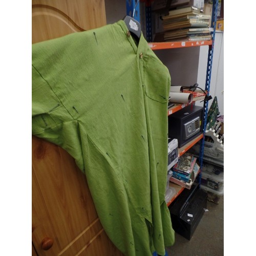 357 - A NIGERIAN AGBADA ROBE IN LIME GREEN