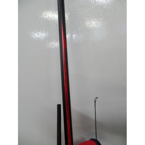 90 - FISHING-ROD. LIGHTWEIGHT ANIMAL CARP WAGGLER. IN RED CLOTH BAG.