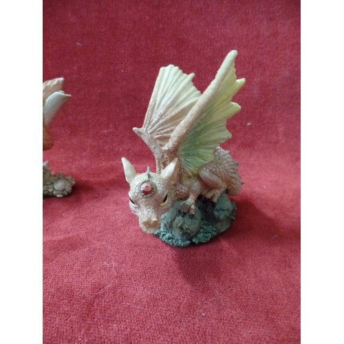 151 - 15 X DRAGONS. RESIN. A  FEW NIBBLES ON A COUPLE OF THEM, TIPS OF WINGS ETC.