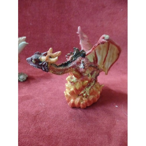 151 - 15 X DRAGONS. RESIN. A  FEW NIBBLES ON A COUPLE OF THEM, TIPS OF WINGS ETC.