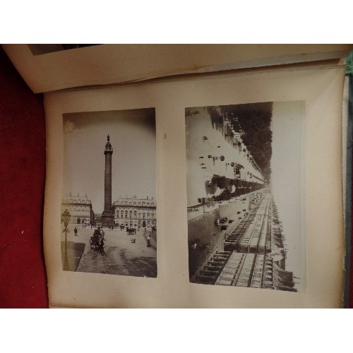 155 - VINTAGE BOUND ALBUM OF SEPIA PHOTOGRAPHS OF ITALIAN CITIES. MILANO, PISA, NAPLES ETC.