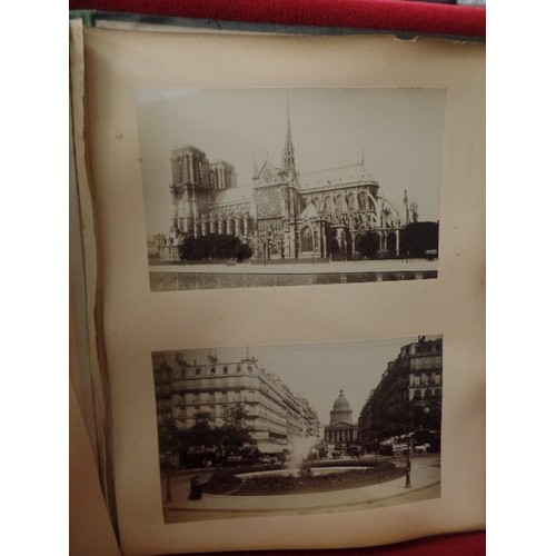 155 - VINTAGE BOUND ALBUM OF SEPIA PHOTOGRAPHS OF ITALIAN CITIES. MILANO, PISA, NAPLES ETC.