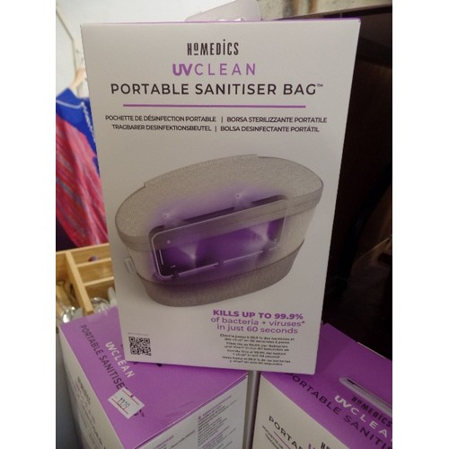 229 - 4 X NEW/PACKAGED HOMEMEDICS UV CLEAN PORTABLE SANITISER BAGS.