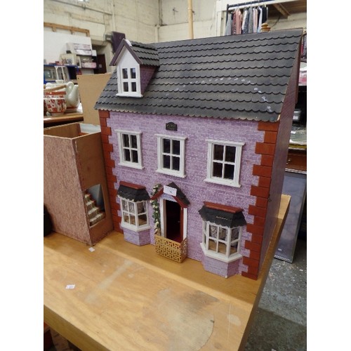 280 - DOLLS HOUSE 'APPLETREE COTTAGE. CARPETED. ALSO HAS ATTIC AND EXTENSION. GOOD QUALITY CONTENTS & FURN... 