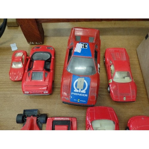 302 - COLLECTION OF 12 MIXED DIE-CAST FERRARI'S. ALL RED.