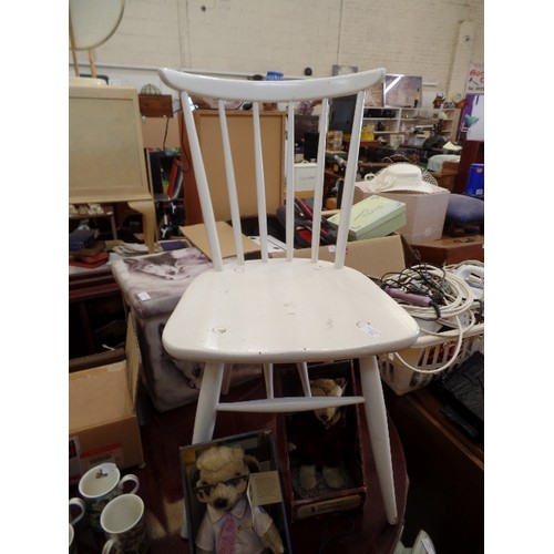 442 - WHITE PAINTED ERCOL DINING CHAIR