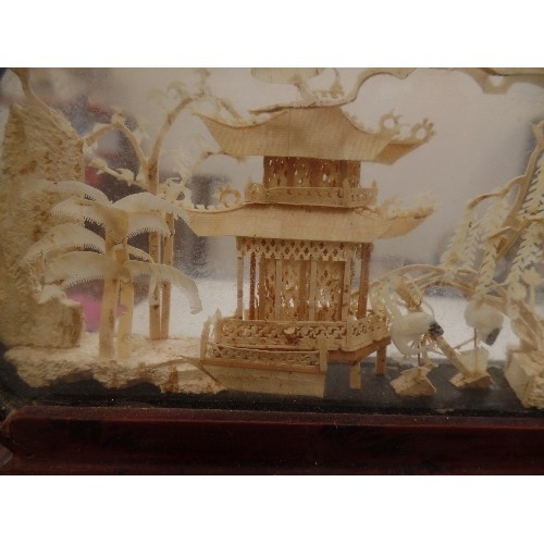 323 - 1950'S CHINESE CORK PAGODA DIORAMA.