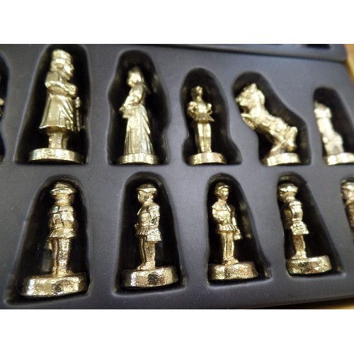 325 - THE VIKING GAME, CONTAINS SMALL VIKING PIECES WITH A CLOTH GAME 'BOARD'. ALSO GOLD/SILVER-PLATED SMA... 