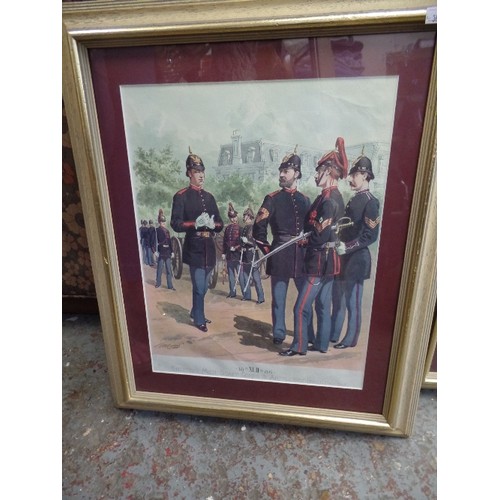 359 - SET OF 2 FRAMED MILITARY PRINTS BY H. OGDEN. SOLDIERS FROM 1850'S 'ARTILLERY, INFANTRY, MOUNTED RIFL... 