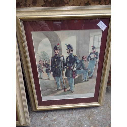 359 - SET OF 2 FRAMED MILITARY PRINTS BY H. OGDEN. SOLDIERS FROM 1850'S 'ARTILLERY, INFANTRY, MOUNTED RIFL... 