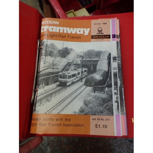 376 - TRAM INTEREST. LARGE LOT INC: MANY ALBUMS CONTAINING 'MODERN TRAMWAY' PUBLICATION. QUANTITY OF 'TRAM... 