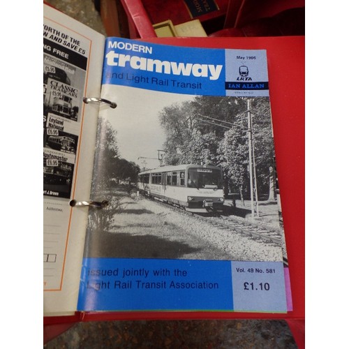 376 - TRAM INTEREST. LARGE LOT INC: MANY ALBUMS CONTAINING 'MODERN TRAMWAY' PUBLICATION. QUANTITY OF 'TRAM... 