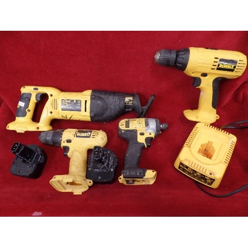 308 - SET OF 4 DE-WALT POWER TOOLS.