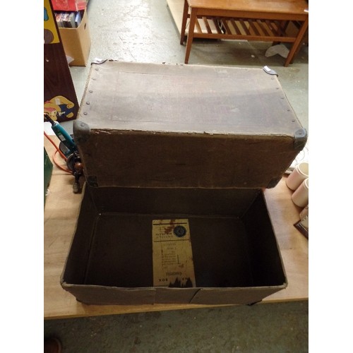 353 - VINTAGE LAUNDRY BOX. STAMPED 'COUNTY LAUNDRY-ST ALBANS'