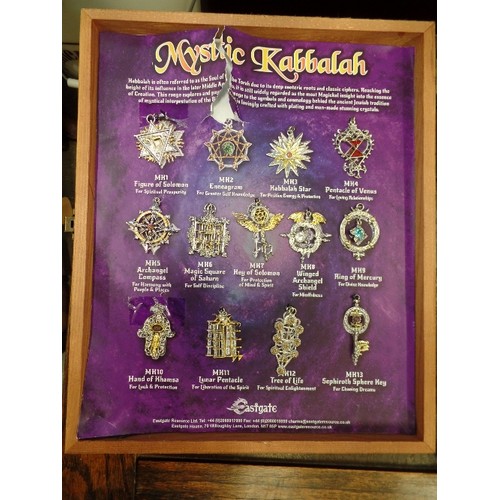 401 - MYSTIC KABBALAH COSMOLOGY SYMBOLS, CRAFTED WITH MAN-MADE CRYSTALS. IN GLASS FRONTED DISPLAY CASE.