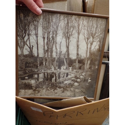 451 - BOX OF OLD PICTURES, PHOTOGRAPHS AND FRAMES.