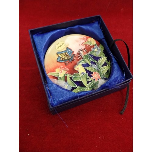 3 - PAIR OF OLD TUPTON WARE COASTERS WITH FLOWERS AND BUTTERFLY WITH BOX