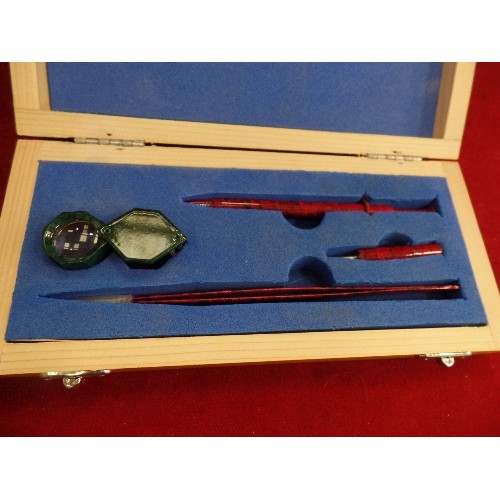 5 - JEWELLERS OR WATCH KIT WITH TWEEZERS, GRABBER, LOUPE