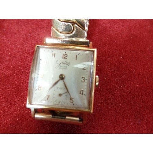 22 - VINTAGE JOLUS GENTS MECHANICAL WINDING GENTS WATCH HEAVILY GOLD PLATED FULLY WORKING IN VERY GOOD CO... 