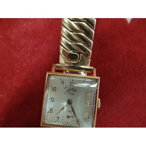 22 - VINTAGE JOLUS GENTS MECHANICAL WINDING GENTS WATCH HEAVILY GOLD PLATED FULLY WORKING IN VERY GOOD CO... 