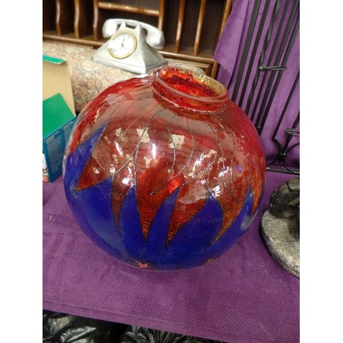 109 - HAND DECORATED GLASS GLOBE. NIGHT SKY, STARS ETC.