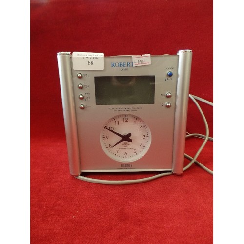 68 - ROBERTS CR 2003 MILANO 3, RADIO ALARM IN SILVER. HUMANE WAKING SYSTEM. WORKING