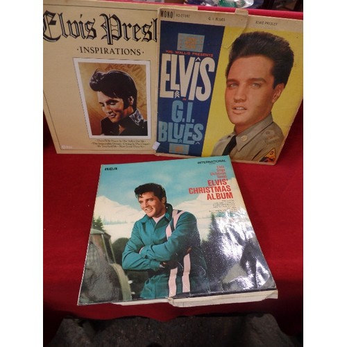 72 - 3 X VINTAGE ELVIS LP RECORDS. G.I BLUES, CHRISTMAS ALBUM, INSPIRATIONS.