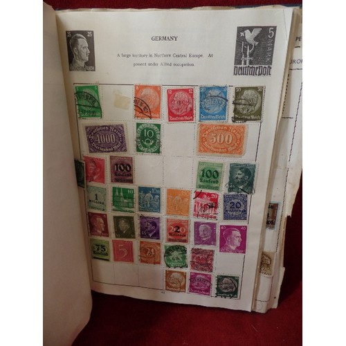 108 - VINTAGE STAMPS CONTAINED IN A STAMP ALBUM.