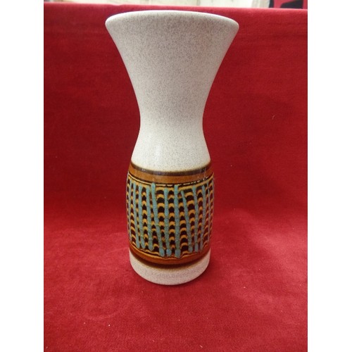 112 - WEST GERMANY-POTTERY VASE. UNUSUAL GLAZED PATTERN.