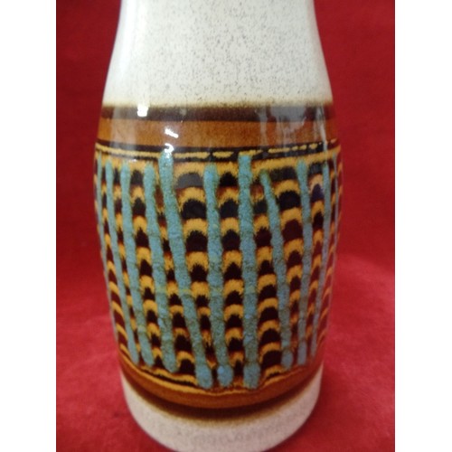 112 - WEST GERMANY-POTTERY VASE. UNUSUAL GLAZED PATTERN.