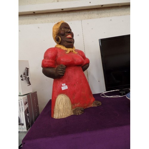 113 - LARGE 'MAMMY' FIGURE IN FIBREGLASS. APPROX 64CM H.