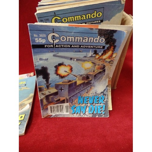 127 - COLLECTION OF VINTAGE COMMANDO COMICS. BRIDGE OF FATE, EAST TO DANGER, NEVER SAY DIE ETC.