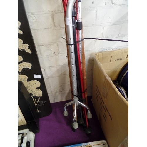 152 - WALKING POLES, AND WALKING STICKS BUNDLE.