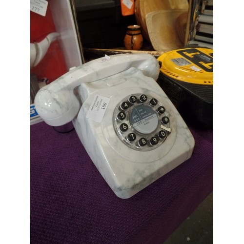 180 - WILD & WOLF 746 PHONE. IN WHITE/GREY MARBLE EFFECT PLASTIC.