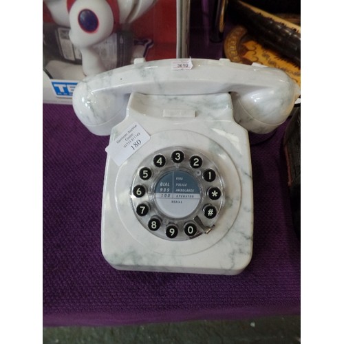 180 - WILD & WOLF 746 PHONE. IN WHITE/GREY MARBLE EFFECT PLASTIC.