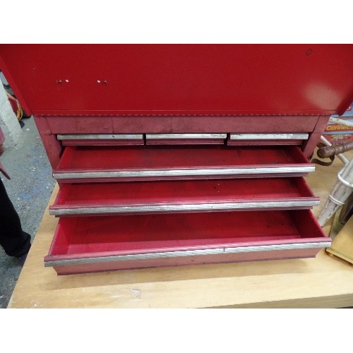 278 - AMERICAN PRO MECHANICS? TOOL CHEST. RED METAL. 6 X DRAWERS.