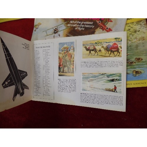 286 - 12 X BROOKE BOND PICTURE CARD ALBUMS. FULL. INC TREES IN BRITAIN, HISTORY OF AVAITION, FLAGS AND EMB... 