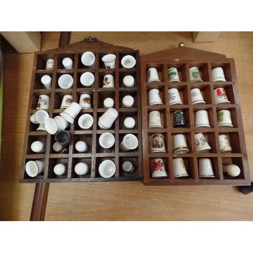 287 - THIMBLE COLLECTION X 55, IN 2 SMALL WALL DISPLAY RACKS.