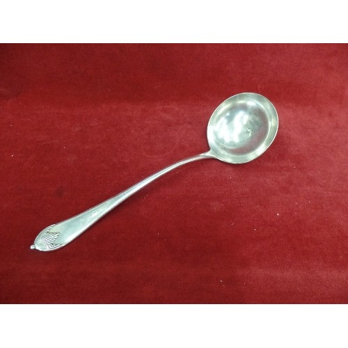 271 - MIXED LOT INC MAPPIN & WEBB SILVER-PLATED LADLE, SOAPSTONE BOWL CONTAINING DECORATED EGGS, A BONSAI ... 