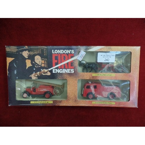 242 - LLEDO COLLECTORS 'LONDONS BURNING' SET OF 3 VEHICLES. BOXED