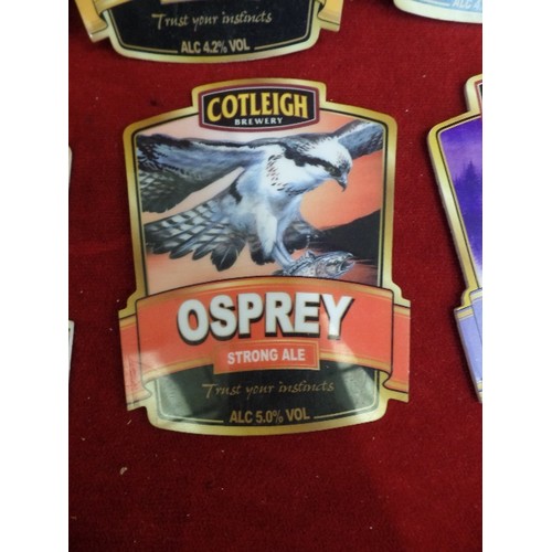 244 - 6 X COTLEIGH BREWERY BIRDS OF PREY BEER TAP SIGNS. NEW