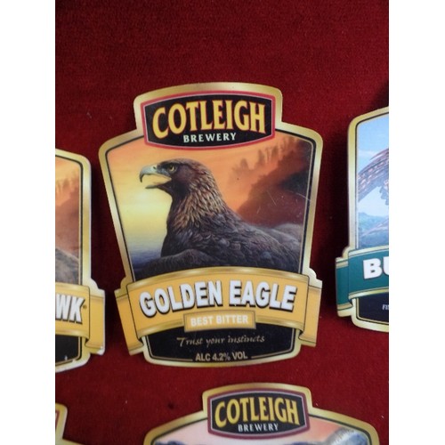 244 - 6 X COTLEIGH BREWERY BIRDS OF PREY BEER TAP SIGNS. NEW