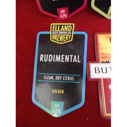 243 - 3 ELLAND BREWERY AND 4 BUTCOMBE BEER TAP SIGNS. NEW.