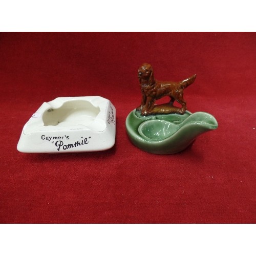 4 - RETRO GAYMERS POMMIE CERAMIC ASHTRAY AND WADE RED SETTER PIPE STAND