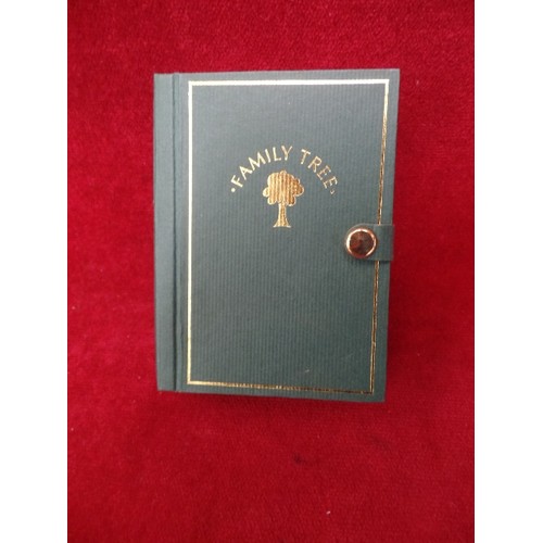 19 - FAMILY TREE BOX WITH SILVER METAL HEART SHAPED LOCKET