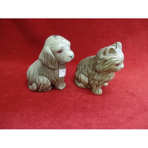 68 - A DOG AND A CAT, ORNAMENTAL CANDLES. TALLEST 15CM H.